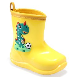 Cute Walk by Babyhug Gumboots with Dino Applique- Yellow