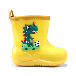 Cute Walk by Babyhug Gumboots with Dino Applique- Yellow