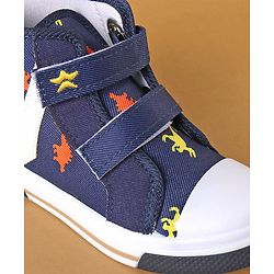Cute Walk by Babyhug Casual Shoes With Velcro Closure Dino Print - Navy Blue