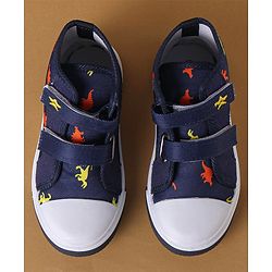 Cute Walk by Babyhug Casual Shoes With Velcro Closure Dino Print - Navy Blue