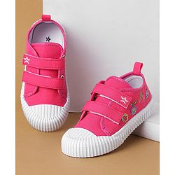 Cute Walk by Babyhug Casual Shoes with Velcro Closure & Sequin Detailing - Pink
