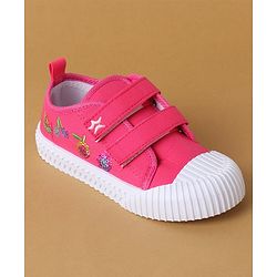 Cute Walk by Babyhug Casual Shoes with Velcro Closure & Sequin Detailing - Pink