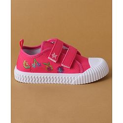 Cute Walk by Babyhug Casual Shoes with Velcro Closure & Sequin Detailing - Pink