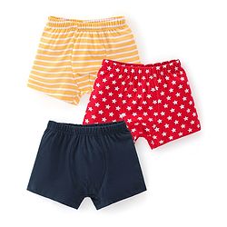 Babyhug 100% Cotton Trunk Star Print Pack of 3 - Multicolour