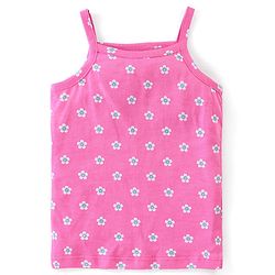 Babyhug 100% Cotton Knit Sleeveless Slips with Floral & Butterfly Print Pack of 3 - Multicolor