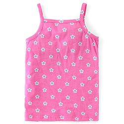 Babyhug 100% Cotton Knit Sleeveless Slips with Floral & Butterfly Print Pack of 3 - Multicolor
