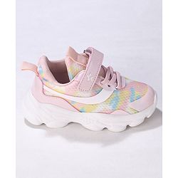 Cute Walk by Babyhug Camo Printed Sneakers with Velcro Closure - Pink