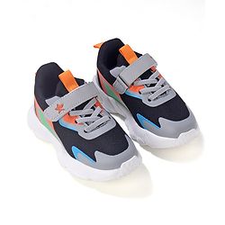 Cute Walk by Babyhug Sneakers Shoes  with Velcro Closure and Star Embroidery- Black & Beige
