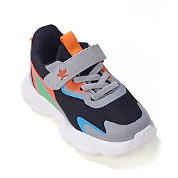 Cute Walk by Babyhug Sneakers Shoes  with Velcro Closure and Star Embroidery- Black & Beige