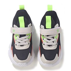 Cute Walk by Babyhug Sneakers Shoes  with Velcro Closure and Star Embroidery- Black & Beige