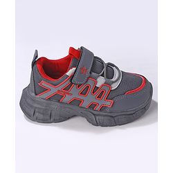 Cute Walk by Babyhug Sneakers Shoes with Velcro Closure & Alphabet Patch- Grey