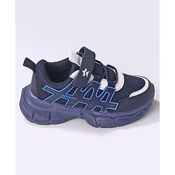 Cute Walk by Babyhug Sneakers Shoes with Velcro Closure & Alphabet Patch- Blue