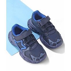 Cute Walk by Babyhug Sneakers Shoes with Velcro Closure & Star Design - Navy Blue