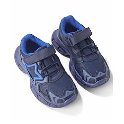 Cute Walk by Babyhug Sneakers Shoes with Velcro Closure & Star Design - Navy Blue