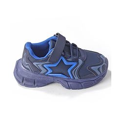 Cute Walk by Babyhug Sneakers Shoes with Velcro Closure & Star Design - Navy Blue