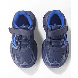 Cute Walk by Babyhug Sneakers Shoes with Velcro Closure & Star Design - Navy Blue