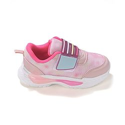 Cute Walk by Babyhug Sneakers Shoes with Velcro Closure & Cloud Patch- Pink