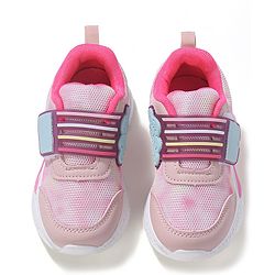 Cute Walk by Babyhug Sneakers Shoes with Velcro Closure & Cloud Patch- Pink