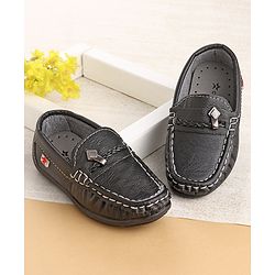 Cute Walk by Babyhug Slip on Loafer with Applique - Black