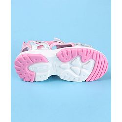 Cute Walk by Babyhug Slip On Sandals with Chrome Detailing & Velcro Closure - Pink