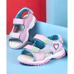Cute Walk by Babyhug Sandal with Velcro Closure Heart Applique - Pink