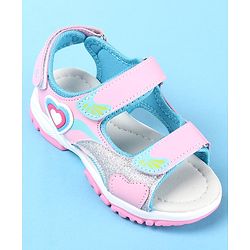 Cute Walk by Babyhug Sandal with Velcro Closure Heart Applique - Pink