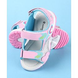 Cute Walk by Babyhug Sandal with Velcro Closure Heart Applique - Pink