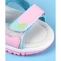 Cute Walk by Babyhug Sandal with Velcro Closure Heart Applique - Pink