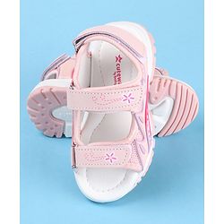 Cute Walk by Babyhug Slip On Sandals with Floral Print & Velcro Closure - Pink