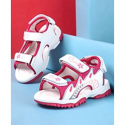 Cute Walk by Babyhug Slip On Sandals with Floral Print & Velcro Closure - Pink
