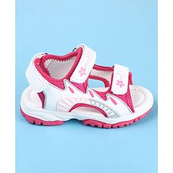 Cute Walk by Babyhug Slip On Sandals with Floral Print & Velcro Closure - Pink