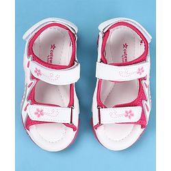Cute Walk by Babyhug Slip On Sandals with Floral Print & Velcro Closure - Pink