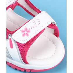 Cute Walk by Babyhug Slip On Sandals with Floral Print & Velcro Closure - Pink