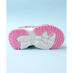 Cute Walk by Babyhug Sandal with Velcro Closure Heart Applque - Grey & Pink