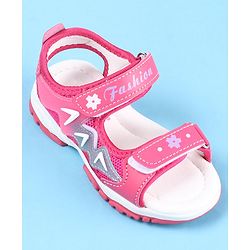 Cute Walk by Babyhug Sandal with Velcro Closure Text Print - Fuchsia