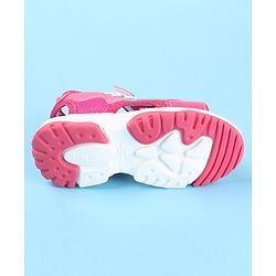 Cute Walk by Babyhug Sandal with Velcro Closure Text Print - Fuchsia