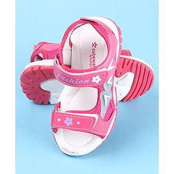 Cute Walk by Babyhug Sandal with Velcro Closure Text Print - Fuchsia