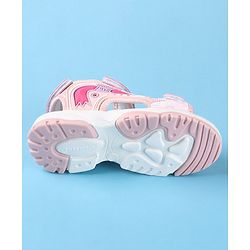 Cute Walk by Babyhug Slip On Sandals with Text Print & Velcro Closure - Pink