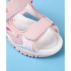 Cute Walk by Babyhug Slip On Sandals with Text Print & Velcro Closure - Pink