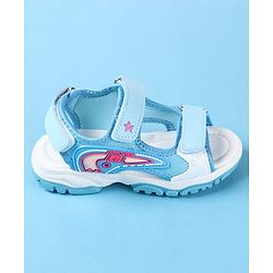 Cute Walk by Babyhug Slip On Sandals with Text Print & Velcro Closure - Pink