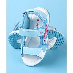 Cute Walk by Babyhug Slip On Sandals with Text Print & Velcro Closure - Pink