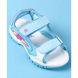 Cute Walk by Babyhug Slip On Sandals with Text Print & Velcro Closure - Pink