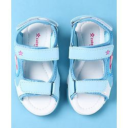 Cute Walk by Babyhug Slip On Sandals with Text Print & Velcro Closure - Pink