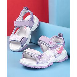 Cute Walk by Babyhug Sandal with Velcro Closure Heart Patch - Purple
