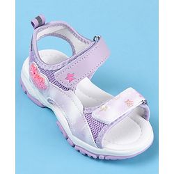 Cute Walk by Babyhug Sandal with Velcro Closure Heart Patch - Purple