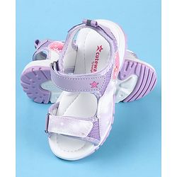 Cute Walk by Babyhug Sandal with Velcro Closure Heart Patch - Purple