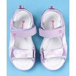 Cute Walk by Babyhug Sandal with Velcro Closure Heart Patch - Purple