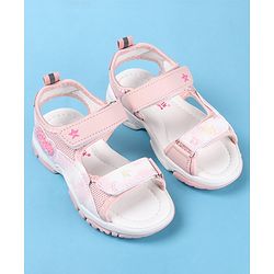 Cute Walk by Babyhug Sandal with Velcro Closure Heart Patch - Pink