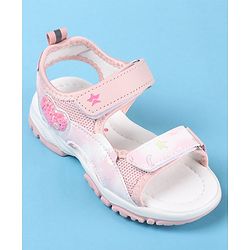 Cute Walk by Babyhug Sandal with Velcro Closure Heart Patch - Pink