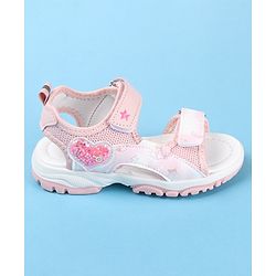 Cute Walk by Babyhug Sandal with Velcro Closure Heart Patch - Pink